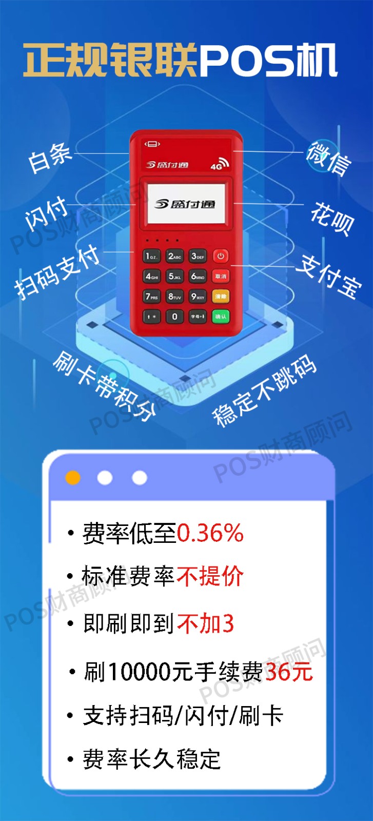 银联商务POS机办理手续费全解析